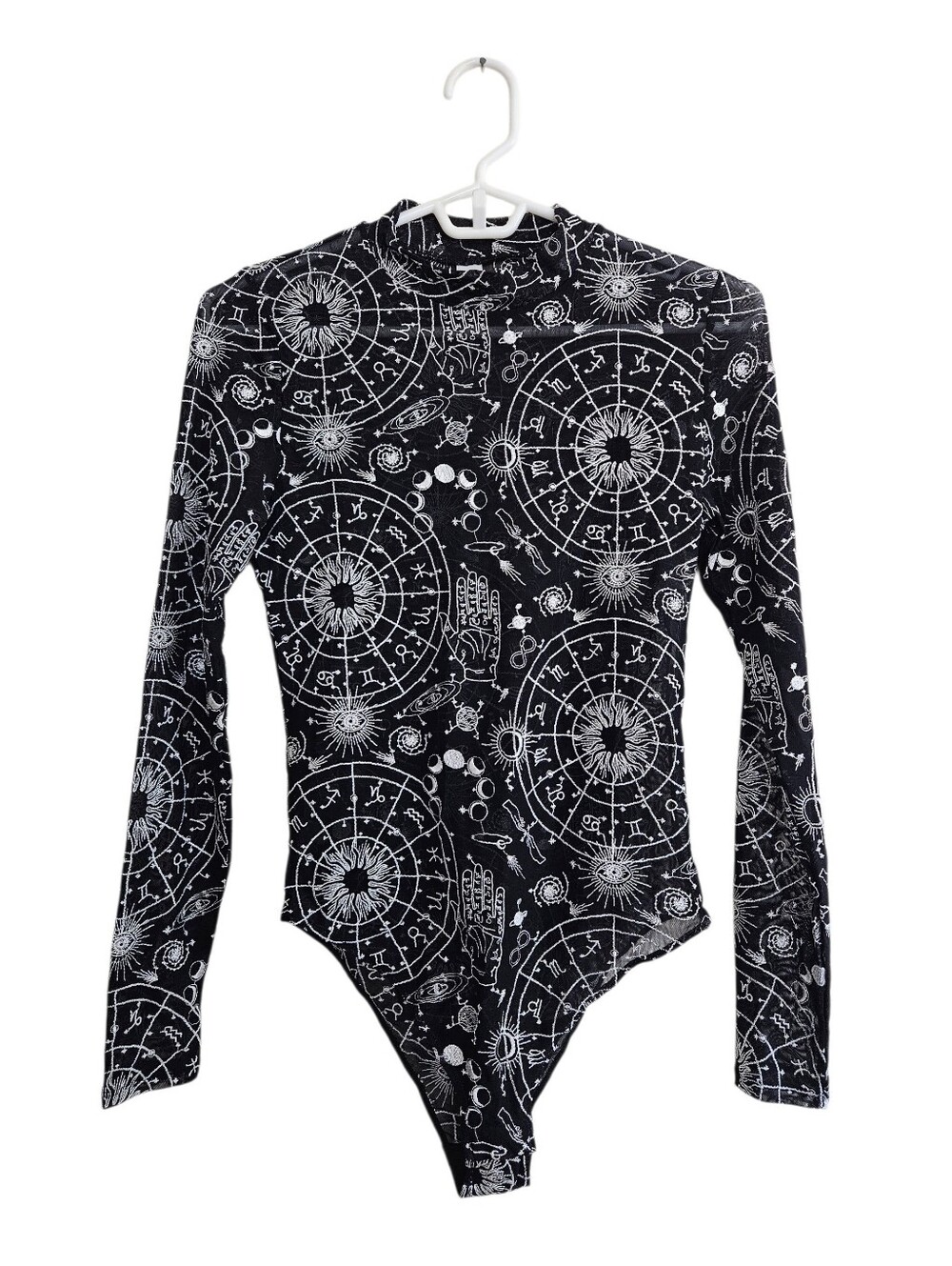 Parade Celestial Zodiac Astrology Embroidered Mesh Bodysuit